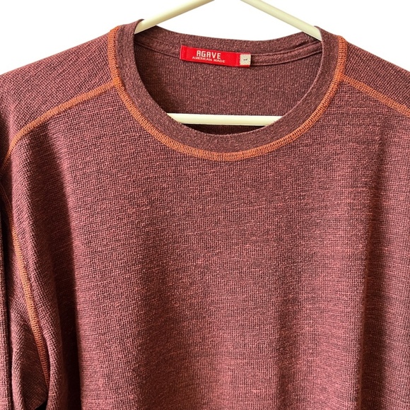 AGAVE WILLAS LONG SLEEVE CONTRAST STITCH TOP MENS LG CREWNECK PREPPY CASUAL - Picture 3 of 12